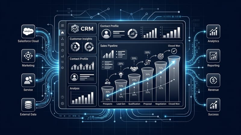 Salesforce CRM Transformation analytics dashboard